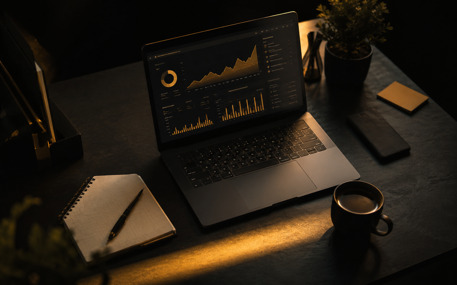 Marketing analytics dashboard on a laptop
